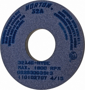 Norton 14" Diam x 5" Hole x 1" Thick, H Hardness, 46 Grit Surface Grinding Wheel Aluminum Oxide, Type 1, Coarse Grade, 1,800 Max RPM, Vitrified Bond, No Recess 66253363913 - 99373979