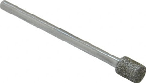 Strauss & Co. 1/4" Head Diam x 0.276" Head Thickness Diamond (Abrasive) Grinding Pin 1/8" Shank Diam x 2" Shank Length, Medium Grade, 80 Grit PT0236-01D80 - 05236781