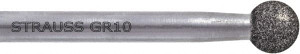 Strauss & Co. 0.157" Head Diam x 0.16" Head Thickness Diamond (Abrasive) Round Tip Point Grinding Pin 1/8" Shank Diam x 1.77" Shank Length, Medium Grade, (126 Mesh Grit) GR0157D126 - 59017012