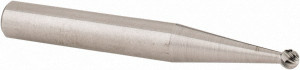 Atrax 1/8" Cut Diam, 1/4" Shank Diam, Carbide Single Cut Ball Burr 2" OAL, 3/32" LOC SD-11SC-ATX - 07588643