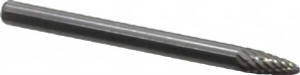 Atrax 1/8" Cut Diam, 1/8" Shank Diam, Carbide Double Cut Tree Burr with Radius Radius End, 1-1/2" OAL, 1/4" LOC SF-41DC-ATX - 85283323