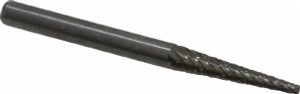 Atrax 1/8" Cut Diam, 1/8" Shank Diam, 7° Carbide Single Cut Cone Burr Point End, 1-1/2" OAL, 5/8" LOC SM-43DC-ATX - 85283745