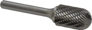 Atrax 5/8" Cut Diam, 1/4" Shank Diam, Carbide Double Cut Cylinder Burr with Radius Radius End, 2-3/4" OAL, 1" LOC SC-6DC-ATX - 85285047
