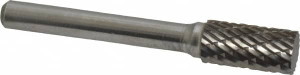 Atrax 3/8" Cut Diam, 1/4" Shank Diam, Carbide Double Cut Cylinder Burr Flat End, 2-1/2" OAL, 3/4" LOC SA-3DC-ATX - 85285427