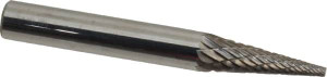 Atrax 1/4" Cut Diam, 1/4" Shank Diam, 14° Carbide Double Cut Cone Burr Point End, 2" OAL, 3/4" LOC SM-2DC-ATX - 85287340
