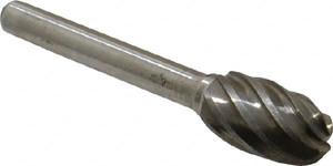 Atrax 1/2" Cut Diam, 1/4" Shank Diam, Fluted Oval Burr Radius End, 2-5/8" OAL, 7/8" LOC SE-5FM-ATX - 85289320
