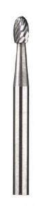 Dremel 1/8" Cut Diam, 1/8" Shank Diam, Carbide Double Cut Oval Burr Radius End, 13/64" LOC 9906 - 09023201