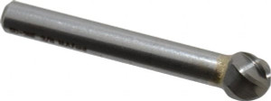 M.A. Ford 3/8" Cut Diam, 1/4" Shank Diam, Carbide Single Cut Ball Burr Radius End, 2-5/16" OAL, 5/16" LOC 43375150 - 75246546