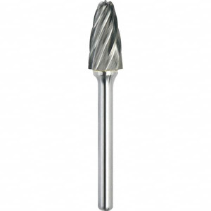 Made in USA 1/2" Cut Diam, 1/4" Shank Diam, Carbide Aluma Cut Tree Burr with Radius 2-3/4" OAL, 1" LOC SF-5FM - 02341253