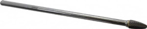 SGSPRO 3/8" Cut Diam, 1/4" Shank Diam, Carbide Single Cut Tree Burr with Radius Radius End, 3/4" LOC 16575 - 05292396