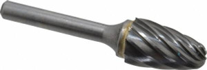 SGSPRO 5/8" Cut Diam, 1/4" Shank Diam, Carbide Single Cut Tree Burr with Radius Radius End, 2-3/4" OAL, 1" LOC 19064 - 05293915
