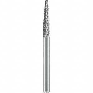 SGSPRO 1/8" Cut Diam, 1/8" Shank Diam, Tungsten Carbide Double Cut Ball Nose Cone Burr 1-1/2" OAL 19480 - 12634051