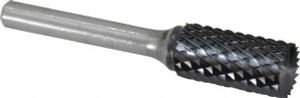 SGSPRO 1/2" Cut Diam, 1/4" Shank Diam, Carbide Double Cut Cylinder Burr with End Cut End Cut End, 2-3/4" OAL, 1" LOC, Titanium Aluminum Nitride Finish 10308 - 66741802