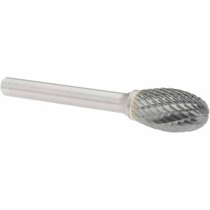 Value Collection 1/2" Cut Diam, 1/4" Shank Diam, Carbide Oval Burr 2-7/8" OAL, 7/8" LOC -22688-4 - 45660222