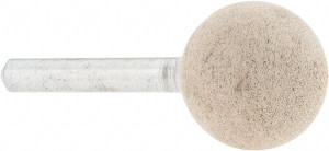Cratex 1" Head Diam x 1" Thickness, A25, Ball End, Aluminum Oxide Mounted Point Medium Grade, 80 Grit, 22,120 RPM A25A80CXG14 - 67186684