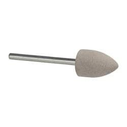 Cratex 1/2" Head Diam x 3/4" Thickness, B42, Pointed End, Aluminum Oxide Mounted Point Fine Grade, 120 Grit, 17,620 RPM B42A120CXG18 - 67186809