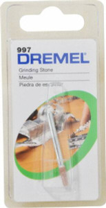 Dremel 3/32" Head Diam x 3/8" Thickness, B97, Flat Cone End, Aluminum Oxide Mounted Point Green 997 - 09023383