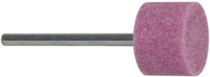 Tru-Maxx 5/8" Head Diam x 1/2" Thickness, W194, Cylinder End, Aluminum Oxide Mounted Point Pink, Medium Grade, 60 Grit, 23,900 RPM 66253291868 - 89679500