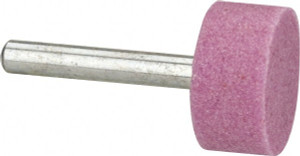 Tru-Maxx 1" Head Diam x 1/2" Thickness, W218, Cylinder End, Aluminum Oxide Mounted Point Pink, Medium Grade, 60 Grit, 37,890 RPM 66253292088 - 89679948