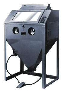 Econoline 30 x 23 x 22" Working Dimensions Free-Standing Suction Sandblaster 12 CFM @ 80 psi, 32" Overall Cabinet Width x 63" Overall Cabinet Height x 25" Max Cabinet Depth, Steel, Dust Collector 101693S-A - 00223750