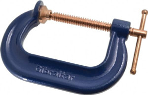 Gibraltar Products Regular-Duty 3" Max Opening, 2-3/8" Throat Depth, Forged Steel Standard C-Clamp 3,500 Lb Capacity, 0" Min Opening, Deep Throat, Copper Plated Screw CCM00395-2 - 73083511