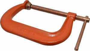 Gibraltar Products Regular-Duty 6" Max Opening, 3-1/4" Throat Depth, Forged Steel Standard C-Clamp 6,600 Lb Capacity, 0" Min Opening, Deep Throat, Copper Plated Screw CCM00397-2-ORN - 75679530