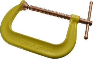 Gibraltar Products Regular-Duty 6" Max Opening, 3-1/4" Throat Depth, Forged Steel Standard C-Clamp 6,600 Lb Capacity, 0" Min Opening, Deep Throat, Copper Plated Screw CCM00397-2-YEL - 75679548