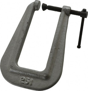 Wilton Light-Duty 1" Max Opening, 3" Throat Depth, Ductile Iron Standard C-Clamp 350 Lb Capacity, 0" Min Opening, Deep Throat 42510 - 08097511