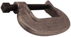 Wilton Extra Heavy-Duty 3-5/16" Max Opening, 2-5/16" Throat Depth, Forged Steel Standard C-Clamp 16,250 Lb Capacity, 0" Min Opening, Standard Throat Depth, Cold Drawn Steel Screw 14545 - 35493683