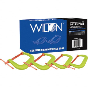 Wilton C-Clamp Set, Clamp Type: Spark Duty C-Clamp, Type: Kit, Application Strength: Regular-Duty, Number of Pieces: 4, Throat Depth Style: Extra Deep Throat, Includes: Set of 4 Clamps 11114 - 35187434