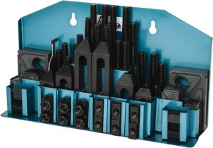 Gibraltar 52 Piece Fixturing Step Block & Clamp Set with 25mm Step Block, 12mm T-Slot, M10x1.5 Stud Thread 19mm Nut Width, 80, 110, 125, 150, 175 & 200mm Stud Lengths 68001G - 04804761