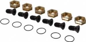 Kurt 1-1/8" Aluminum Bronze Hex, 1/2-13 Stud Thread, Symmetrical Hex Clamp 3/8" Hex Height, 2,600 Lb Holding Force, Alloy Steel Stud, 1.25" Long Thread, 83 Ft/Lb Torque, 6 Clamps MT8 - 09509837
