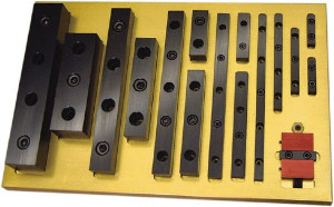 Mitee-Bite 10" Long x 0.73" Wide x 0.48" High, 5 Hole Locating & Positioning Rails 1/4-20, Low Carbon Steel 33240 - 37101060