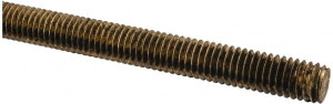 Made in USA 3/8-16 x 2 ft. Brass Threaded Rod Right Hand Thread, UNC 12208 - 04355541