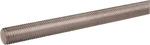 Made in USA 3/8-24 x 3 ft. Stainless Steel General Purpose Threaded Rod Right Hand Thread, Uncoated, UNF 44882 - 42444968