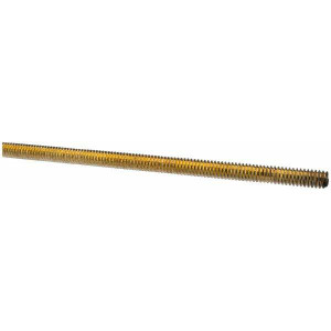 Value Collection 1/4-20 x 6 ft. Alloy Steel Threaded Rod Right Hand Thread, Yellow Zinc Plated Finish, UNC 07076 - 61219887