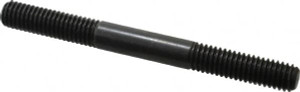 Jergens, Inc. 3/8-16 4" OAL Equal Double Threaded Stud Alloy Steel, Black Oxide Finish, 1-1/4" Equal Thread Length 38125 - 82422403