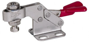Destaco 750 Lb Holding Capacity, Horizontal Handle, Manual Hold Down Toggle Clamp 168° Handle Movement, 90° Bar Opening, U-Bar, Flanged Base, Electro-Plated Zinc, Stainless Steel 309-USS - 08096380