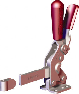 Destaco 1,000 Lb Holding Capacity, Vertical Handle, Manual Hold Down Toggle Clamp 64° Handle Movement, 76° Bar Opening, Solid Bar, Flanged Base, Carbon Steel 2007-SR - 40379711