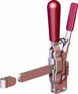Destaco 499 Lb Holding Capacity, Vertical Handle, Manual Hold Down Toggle Clamp 57° Handle Movement, 99° Bar Opening, Solid Bar, Straight Base, Carbon Steel 207-LBR - 56208986