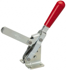 Destaco 750 Lb Holding Capacity, Vertical Handle, Manual Hold Down Toggle Clamp 58° Handle Movement, 103° Bar Opening, Solid Bar, Flanged Base, Electro-Plated Zinc, Carbon Steel 210-21 - 76988740