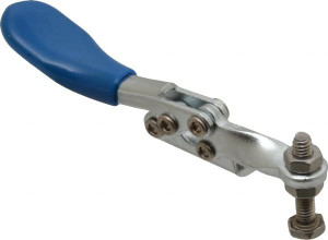 Gibraltar 60 Lb Holding Capacity, Horizontal Handle, Manual Hold Down Toggle Clamp 80° Handle Movement, 90° Bar Opening, Solid Bar, Left Flanged Base, Carbon Steel GIB-D-201AL - 73952566