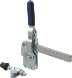 Gibraltar 450 Lb Holding Capacity, Vertical Handle, Manual Hold Down Toggle Clamp 57° Handle Movement, 99° Bar Opening, Solid Bar, Straight Base, Electro-Plated Zinc, Carbon Steel GIB-U-207-LB - 77864528
