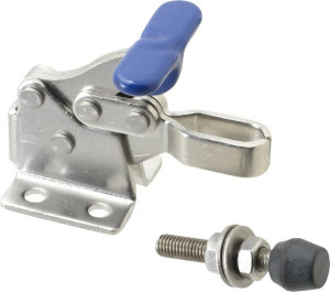 Gibraltar 350 Lb Holding Capacity, Horizontal Handle, Manual Hold Down Toggle Clamp 173° Handle Movement, 92° Bar Opening, U-Bar, Flanged Base, Electro-Plated Zinc, Stainless Steel GIB-U-307USS - 84520469
