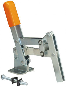 Knu-Vise 400 Lb Holding Capacity, Vertical Handle, Manual Hold Down Toggle Clamp 65° Handle Movement, 120° Bar Opening, U-Bar, Flanged Base, Carbon Steel DTV-400 - 08105660