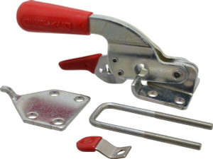 Destaco 720 Lb Capacity, Horizontal, U Hook, Flanged Base, Carbon Steel Pull Action Latch Clamp 1-3/4" Drawing Movement, 6.07" OAL, Threaded U Hook, Straight Handle 331-R - 08103855 Destaco 720 Lb Capacity, Horizontal, U Hook, Flanged Base, Carbon Steel Pull Action Latch Clamp 1-3/4" Drawing Movement, 6.07" OAL, Threaded U Hook, Straight Handle 331-R - 08103855