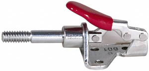 Destaco 800 Lb Load Capacity, Flanged Base, Carbon Steel, Standard Straight Line Action Clamp 6 Mounting Holes, 0.28" Mounting Hole Diam, 0.51" Plunger Diam, Straight Handle 607-M - 01208883