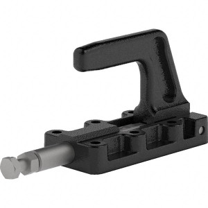 Destaco 1,100 Lb Load Capacity, Flanged Base, Carbon Steel, Standard Straight Line Action Clamp 6 Mounting Holes, 0.26" Mounting Hole Diam, 0.55" Plunger Diam, Straight Handle 95040 - 03860038