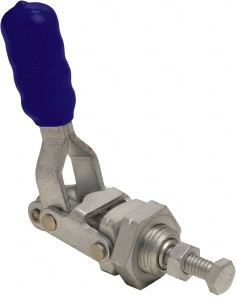 Gibraltar 200 Lb Load Capacity, Threaded Base, Carbon Steel, Standard Straight Line Action Clamp 0.38" Plunger Diam, Straight Handle GIB-PP-320-1M - 84520402