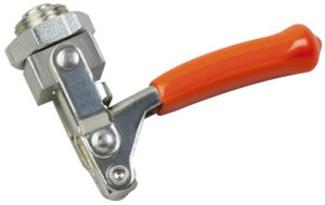 Knu-Vise 250 Lb Load Capacity, Mounting Plate Base, Carbon Steel, Standard Straight Line Action Clamp 3/8" Plunger Diam, Straight Handle PHL-253 - 08106759